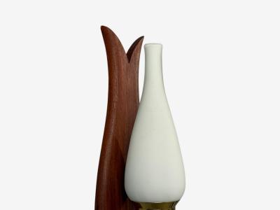 Danish Modern Wall Lights or Sconces Teak Brass Opal Glass Denmark 1960s