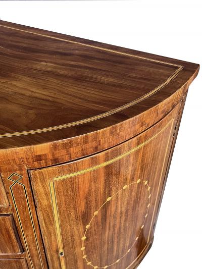 Danish Neoclassical Style Inlaid Mahogany Demi lune Four drawer Cabinet