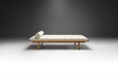 Danish Oak Daybed with Upholstered Mattress and Pillow Denmark ca 1950s
