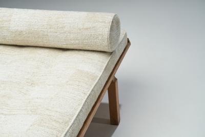 Danish Oak Daybed with Upholstered Mattress and Pillow Denmark ca 1950s