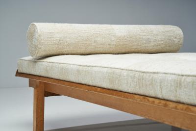 Danish Oak Daybed with Upholstered Mattress and Pillow Denmark ca 1950s