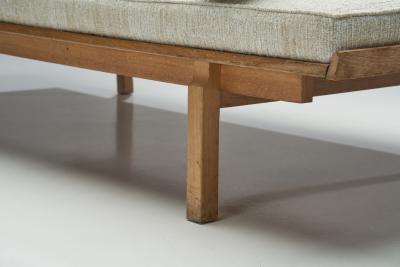 Danish Oak Daybed with Upholstered Mattress and Pillow Denmark ca 1950s