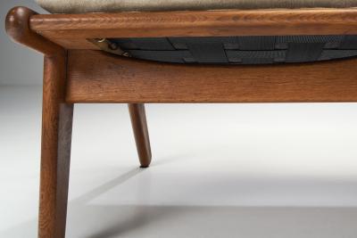 Danish Oak Two Seater Bench with Pillows Denmark ca 1950s