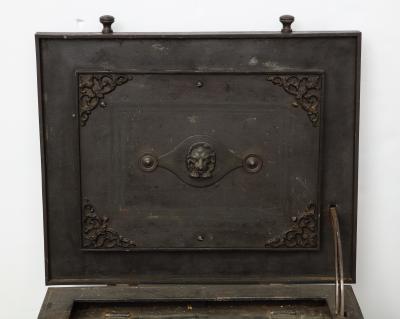 Danish Painted Steel safe with Hidden Lock 19th Century