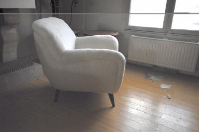Danish Pair of Lounge Chairs Newly Covered in Teddy Bear Faux Fur