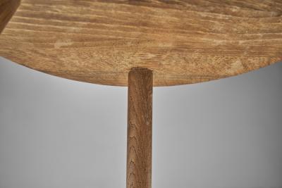 Danish Patinated Oak Tripod Stool Denmark ca 1940s