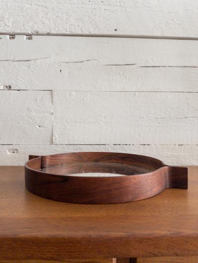 Danish Rosewood Mirrored Tray 1960s