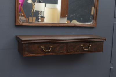 Danish Rosewood Wall Mirror and Matching Shelf