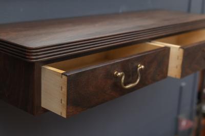 Danish Rosewood Wall Mirror and Matching Shelf