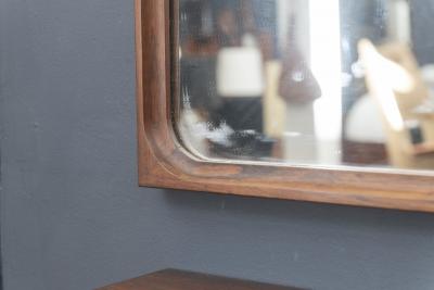 Danish Rosewood Wall Mirror and Matching Shelf