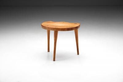 Danish Solid Pine Tripod Stool Denmark 1960s