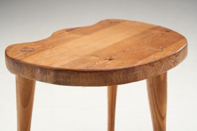 Danish Solid Pine Tripod Stool Denmark 1960s