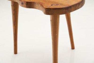 Danish Solid Pine Tripod Stool Denmark 1960s