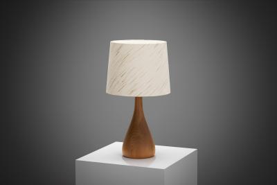 Danish Solid Wood Tear Drop Table Lamp Denmark 20th Century