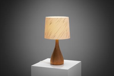 Danish Solid Wood Tear Drop Table Lamp Denmark 20th Century