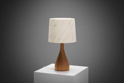 Danish Solid Wood Tear Drop Table Lamp Denmark 20th Century