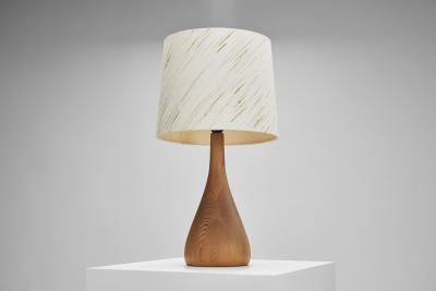 Danish Solid Wood Tear Drop Table Lamp Denmark 20th Century