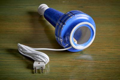 Danish Table Lamp in Blue Ceramic 1960s