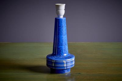 Danish Table Lamp in Blue Ceramic 1960s