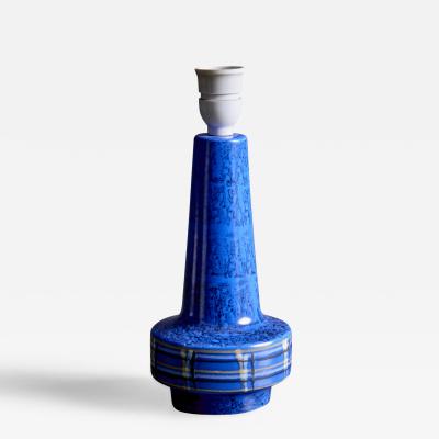 Danish Table Lamp in Blue Ceramic 1960s