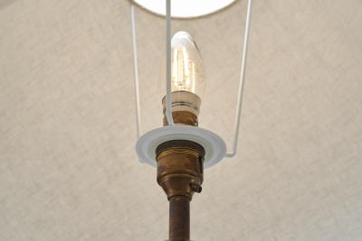 Danish Table Lamp with Solid Wood Base Denmark ca 1960s