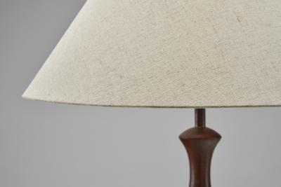 Danish Table Lamp with Solid Wood Base Denmark ca 1960s