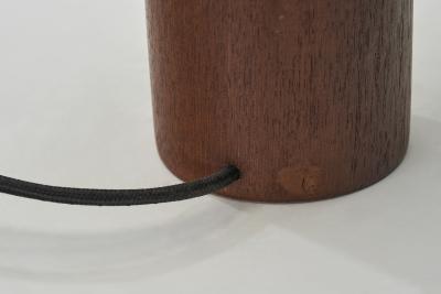 Danish Table Lamp with Solid Wood Base Denmark ca 1960s