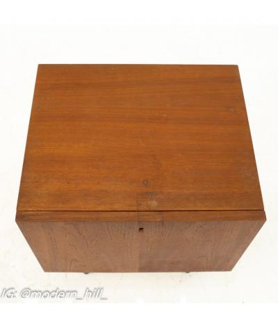 Danish Teak Mid Century Key Holder Nightstand