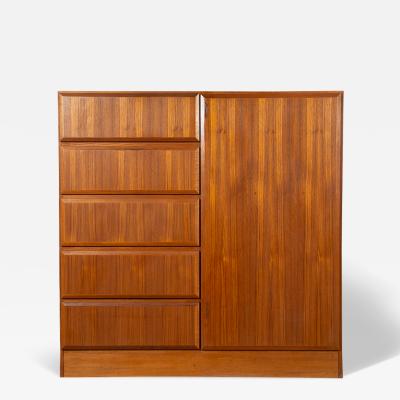 Danish Teak Mid Century Tall Dresser Wardrobe