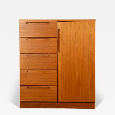 Danish Teak Modern Tall Dresser Gentleman s Chest Wardrobe