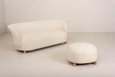 Danish Three Seater Sofa Upholstered in Casentino Tuscan Fabric Denmark 1940s