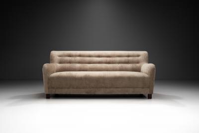 Danish Three Seater Sofa with Stained Beech Legs Denmark circa 1940s