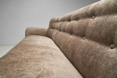 Danish Three Seater Sofa with Stained Beech Legs Denmark circa 1940s