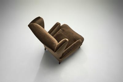 Danish Wingback Armchair with Oak Legs Denmark ca 1940s