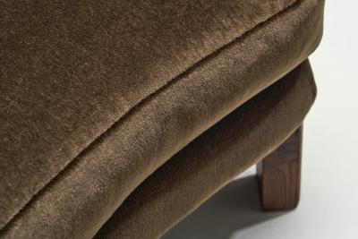 Danish Wingback Armchair with Oak Legs Denmark ca 1940s