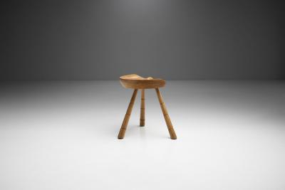 Danish Wooden Tripod Milking Stool Denmark 1940s