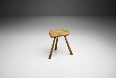 Danish Wooden Tripod Milking Stool Denmark 1940s