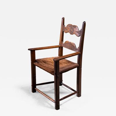 Danish carved oak armchair dated 1808