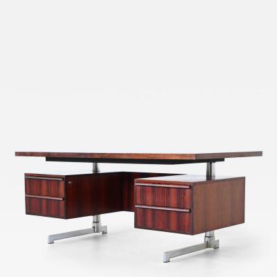 Danish floating writing desk in rosewood and chrome Denmark 1960