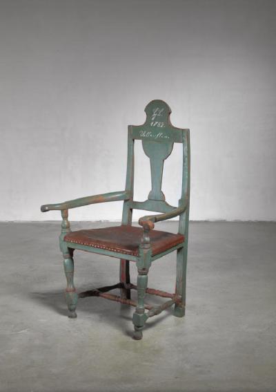 Danish folk art chair from 1782