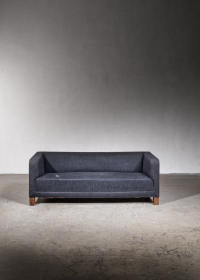 Danish sofa with charcoal colored wool upholstery 1940s