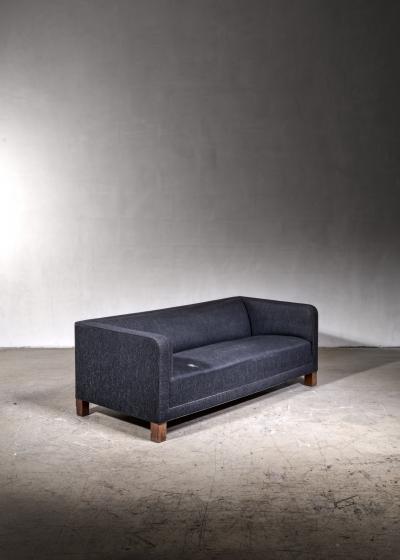 Danish sofa with charcoal colored wool upholstery 1940s