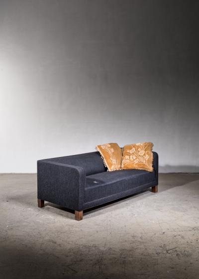 Danish sofa with charcoal colored wool upholstery 1940s