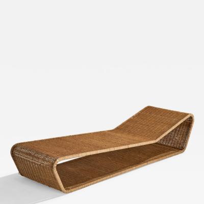 Danny Ho Fong Chaise Longue with Wicker and Steel USA 1960s
