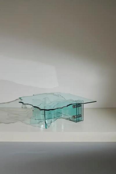 Danny Lane Danny Lane Hand Shaped Glass Shell Coffee Table for Fiam 1989