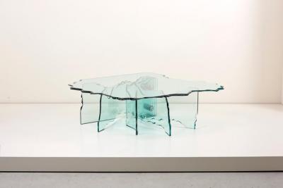 Danny Lane Huge Crystal Cut Glass Shell Coffee Table by Danny Lane for Fiam