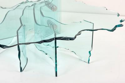 Danny Lane Huge Crystal Cut Glass Shell Coffee Table by Danny Lane for Fiam