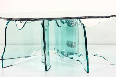 Danny Lane Huge Crystal Cut Glass Shell Coffee Table by Danny Lane for Fiam