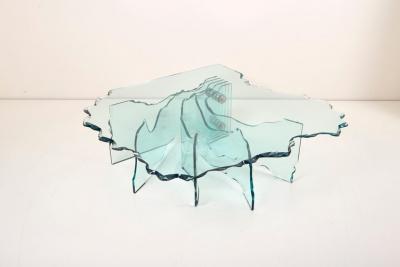 Danny Lane Huge Crystal Cut Glass Shell Coffee Table by Danny Lane for Fiam