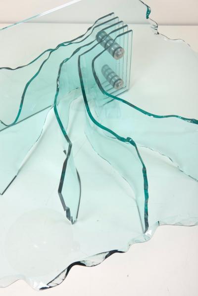 Danny Lane Huge Crystal Cut Glass Shell Coffee Table by Danny Lane for Fiam